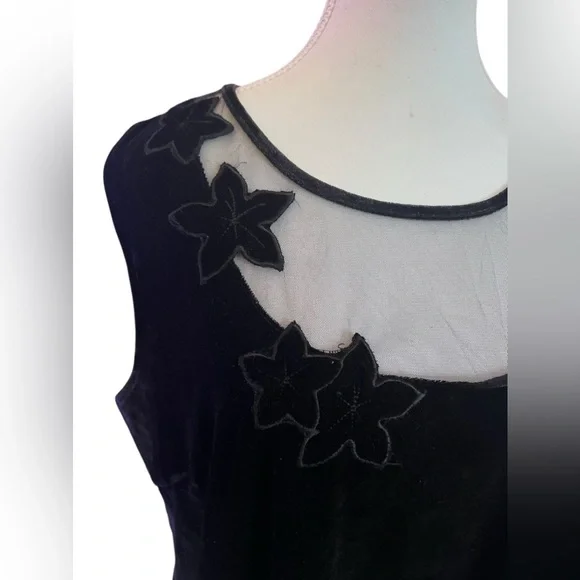 2000s Y2K Witchy Blouse Black Velvet Fairy Grunge Slinky 1X Whimsigoth Victorian - Picture 3 of 11